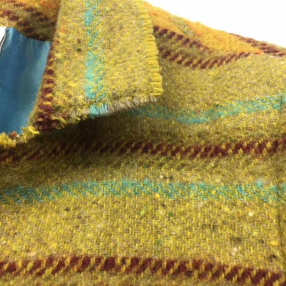 Akris Punto Blazer Jacket Womens 6 Green Multi Stripe Tweed Wool Mohair Zip Up - Picture 3 of 12
